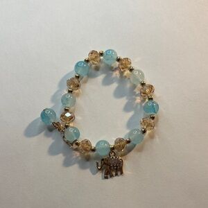 Beaded Bracelet with Elephant Charm